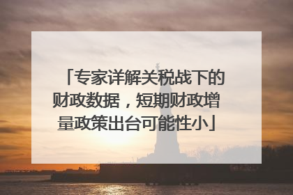 专家详解关税战下的财政数据，短期财政增量政策出台可能性小